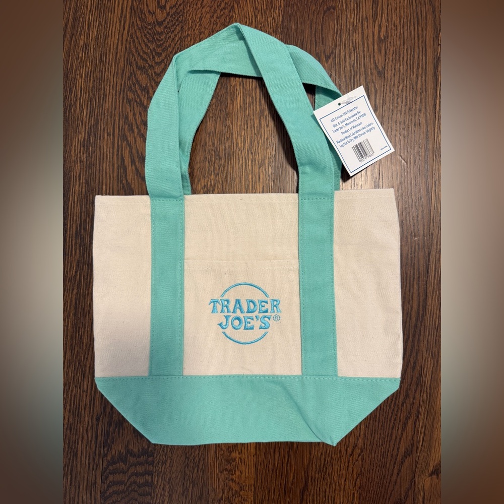 Trader Joe’s Mini Pastel Tote - teal